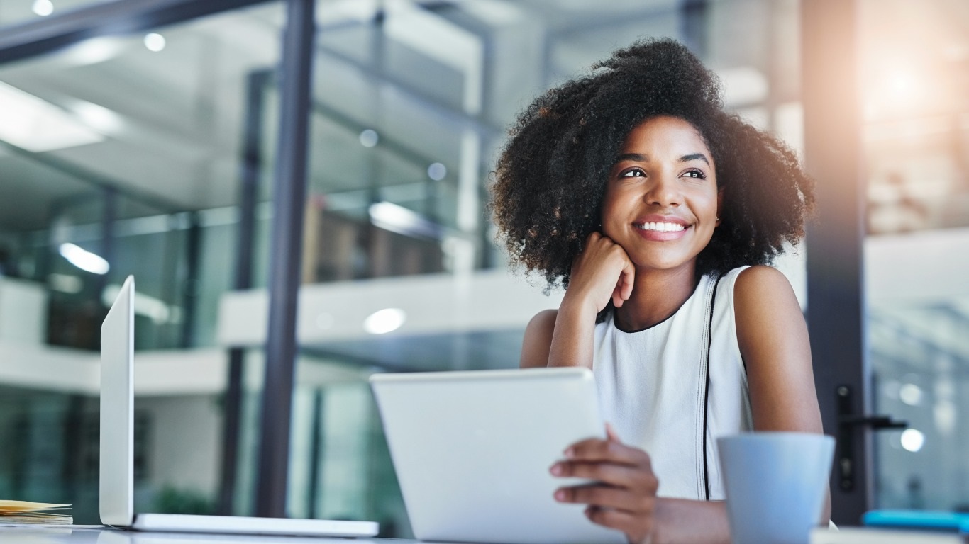 Woman at desk in office